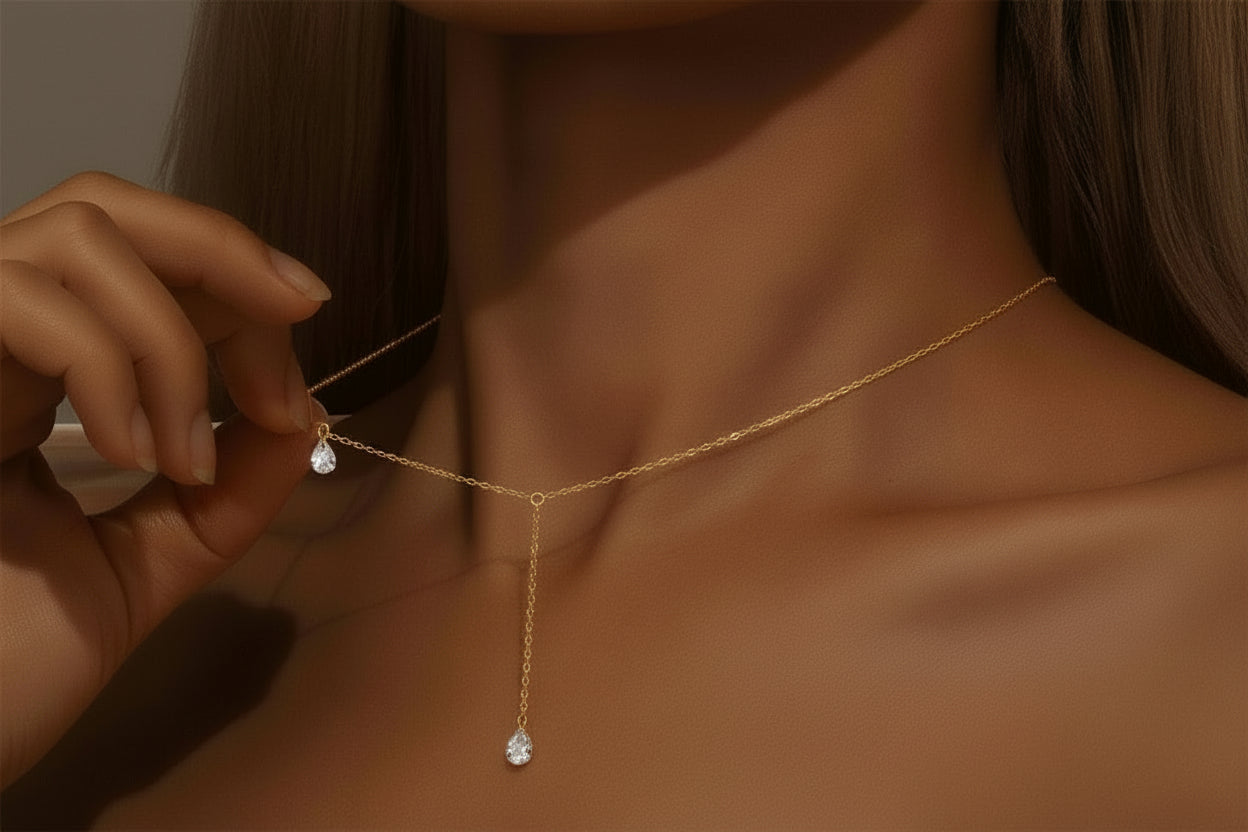 Collier Pendentif Goutte d'Eau