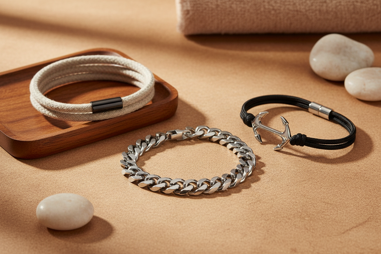 Bracelets homme avec fond élégant