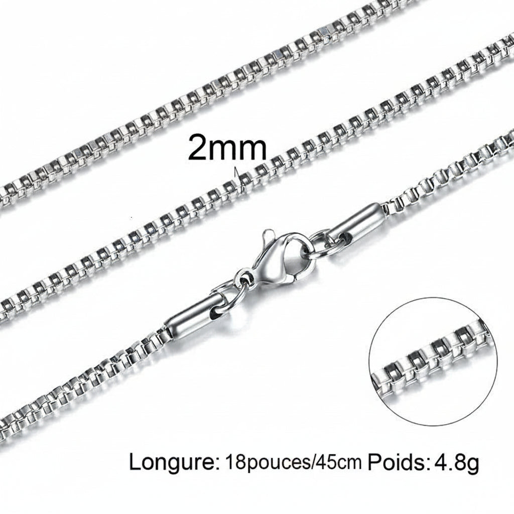 Collier Chaîne Box Homme