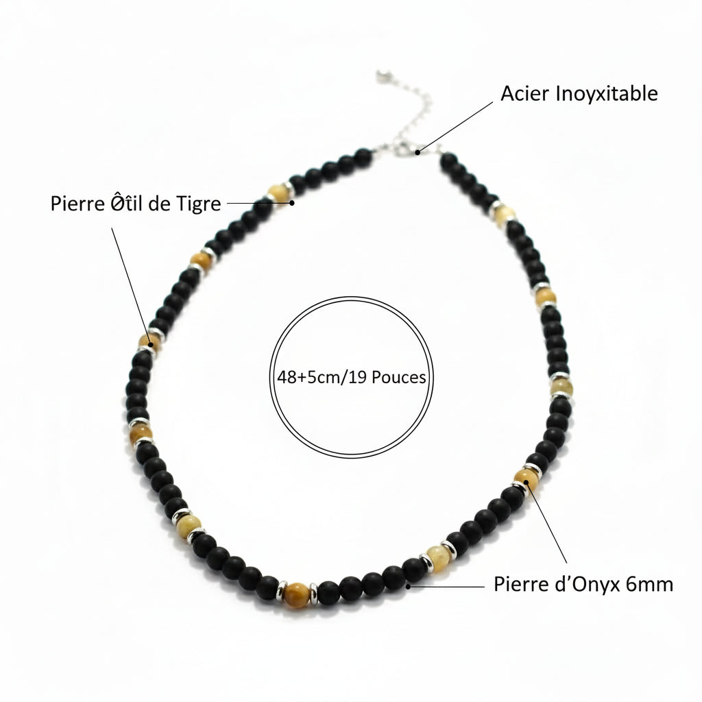 Collier Homme Pierres Naturelles