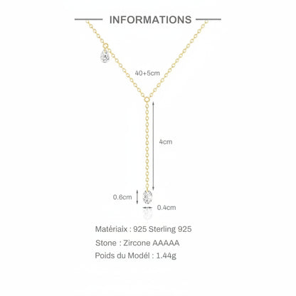 Collier Pendentif Goutte d'Eau